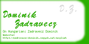 dominik zadravecz business card